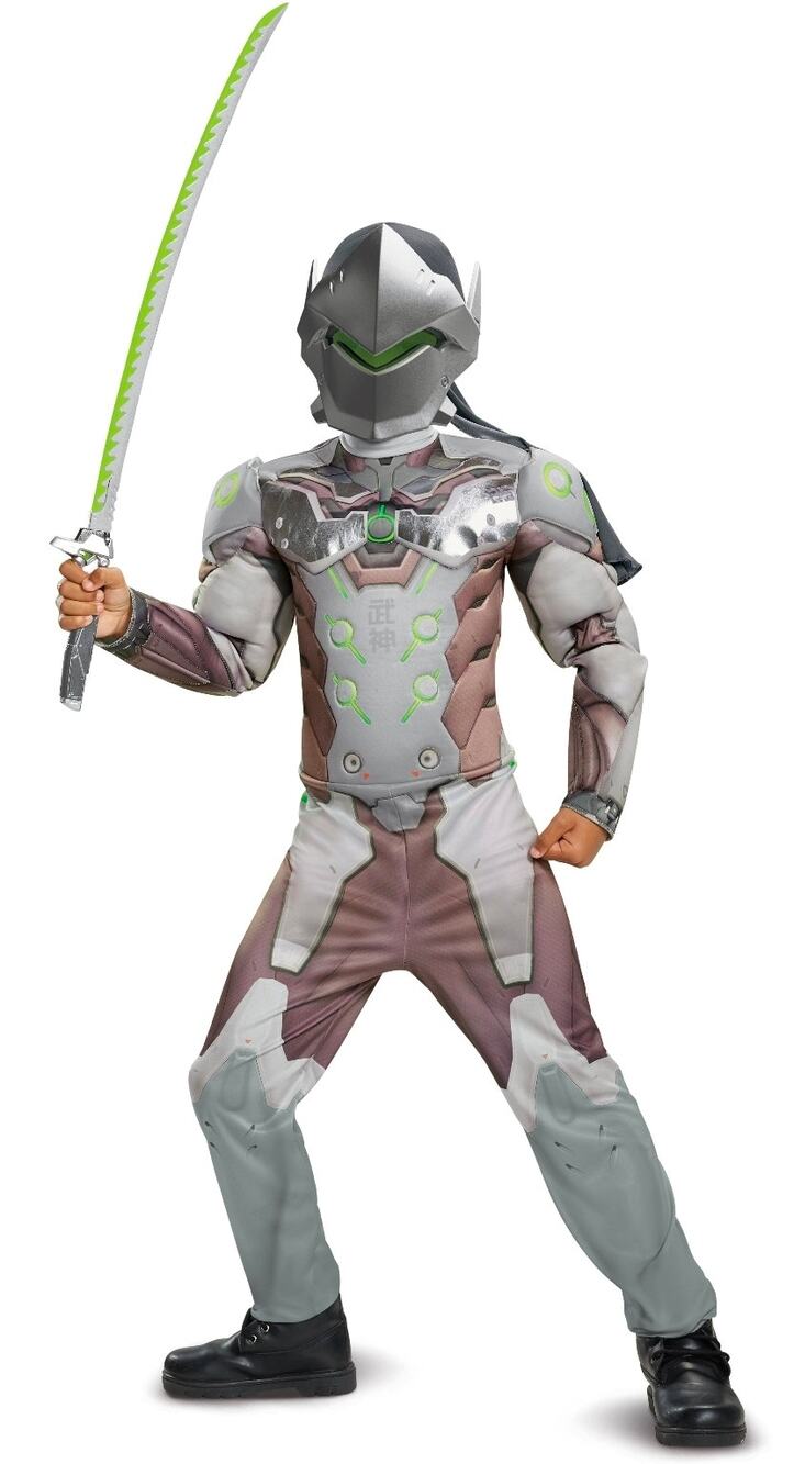 Overwatch Genji Muscle Chest Kids Halloween Costume Jumpsuit Only